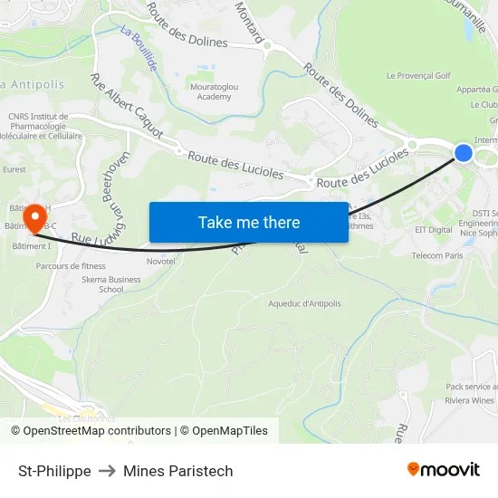 St-Philippe to Mines Paristech map