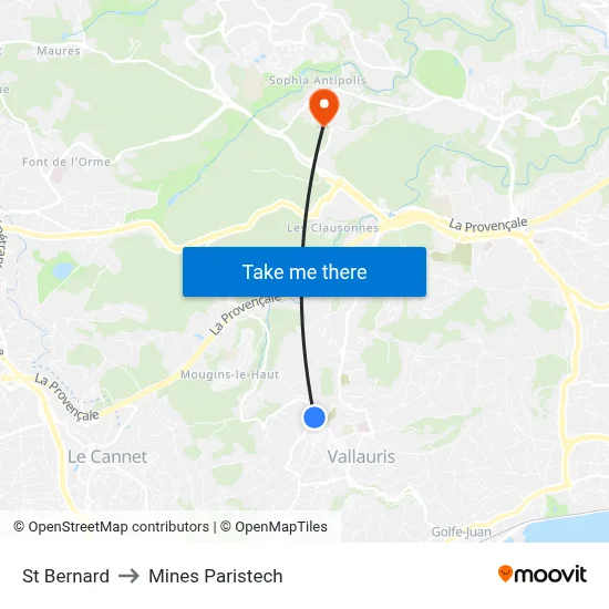 St Bernard to Mines Paristech map