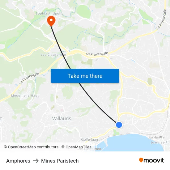 Amphores to Mines Paristech map