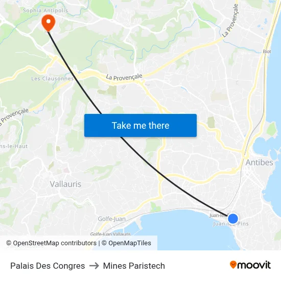 Palais Des Congres to Mines Paristech map