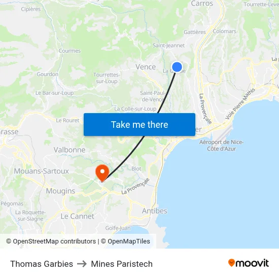 Thomas Garbies to Mines Paristech map