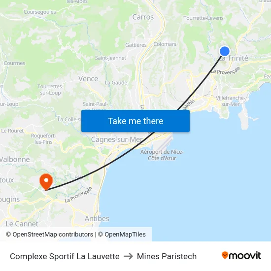 Complexe Sportif La Lauvette to Mines Paristech map