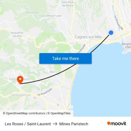 Les Roses / Saint-Laurent to Mines Paristech map