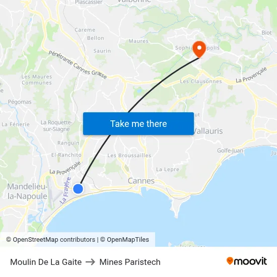 Moulin De La Gaite to Mines Paristech map