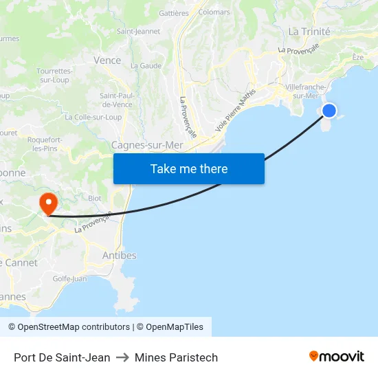 Port De Saint-Jean to Mines Paristech map