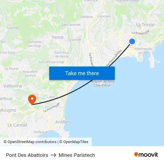 Pont Des Abattoirs to Mines Paristech map