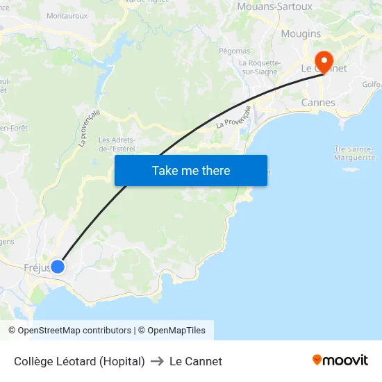 Collège Léotard (Hopital) to Le Cannet map
