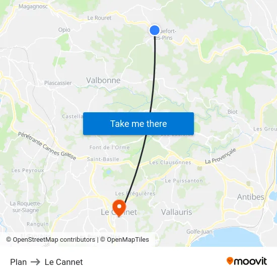 Plan to Le Cannet map