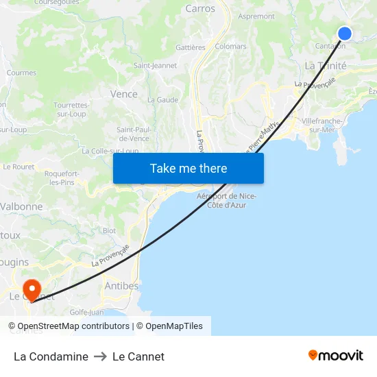 La Condamine to Le Cannet map
