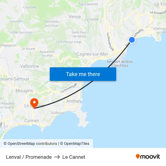Lenval / Promenade to Le Cannet map