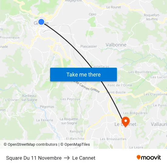 Square Du 11 Novembre to Le Cannet map