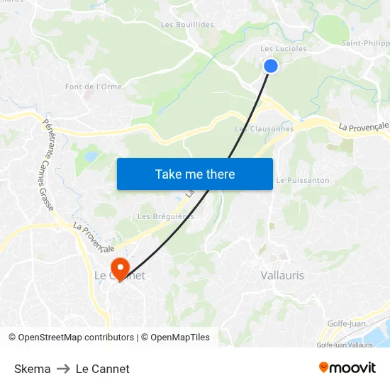 Skema to Le Cannet map