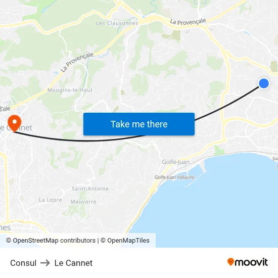 Consul to Le Cannet map