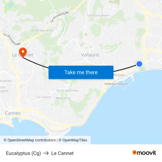 Eucalyptus (Cg) to Le Cannet map