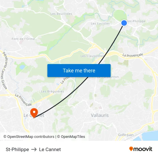 St-Philippe to Le Cannet map