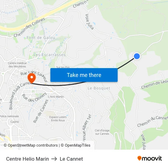 Centre Helio Marin to Le Cannet map