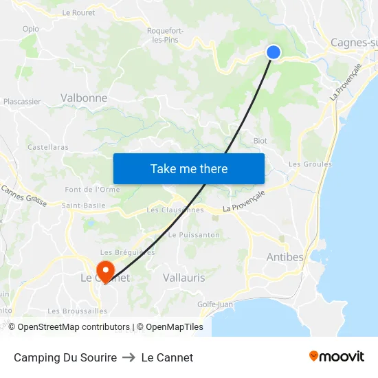 Camping Du Sourire to Le Cannet map
