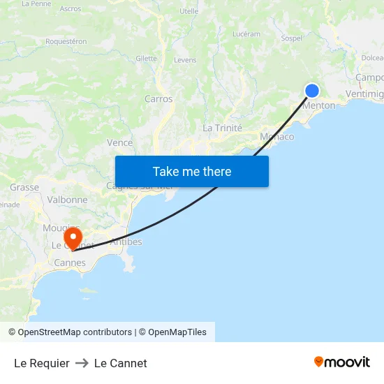 Le Requier to Le Cannet map