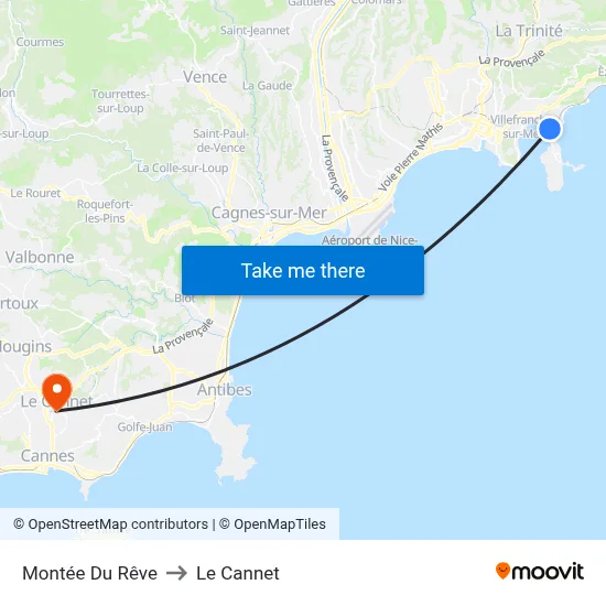 Montée Du Rêve to Le Cannet map