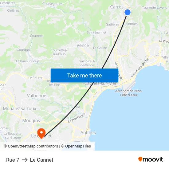 Rue 7 to Le Cannet map