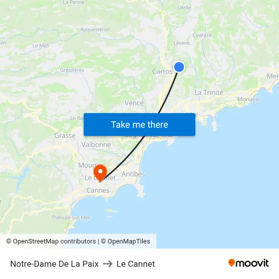 Notre-Dame De La Paix to Le Cannet map