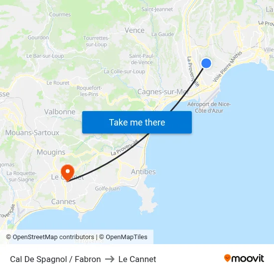 Cal De Spagnol / Fabron to Le Cannet map