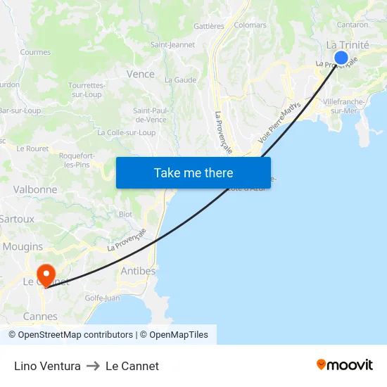 Lino Ventura to Le Cannet map
