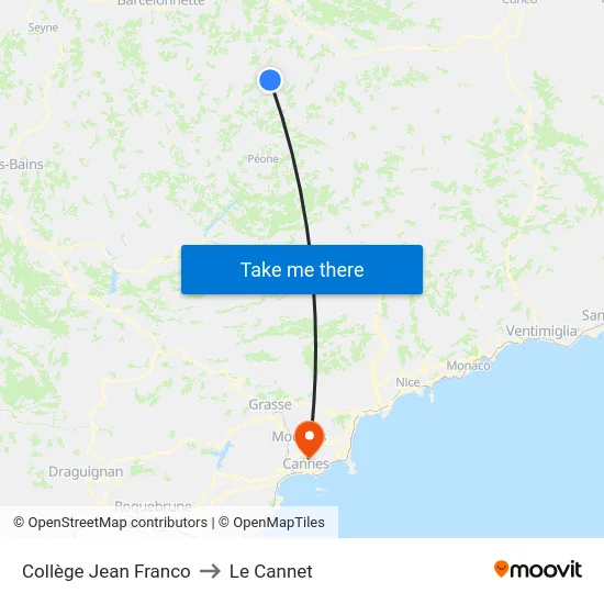 Collège Jean Franco to Le Cannet map
