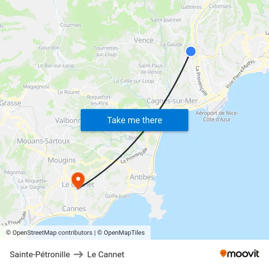 Sainte-Pétronille to Le Cannet map