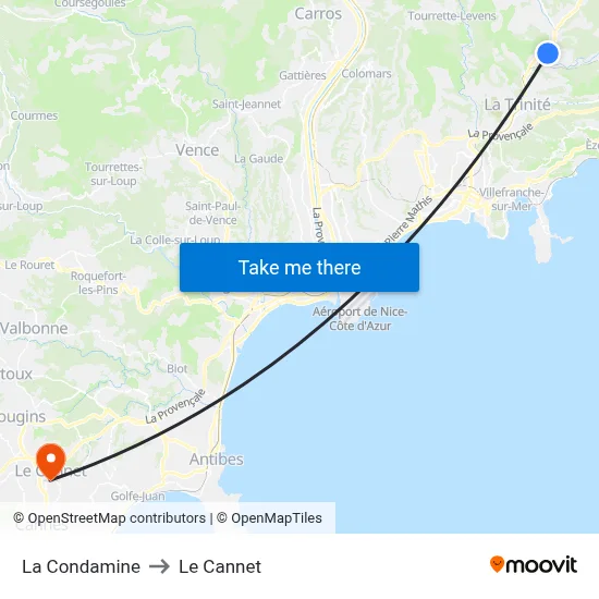 La Condamine to Le Cannet map