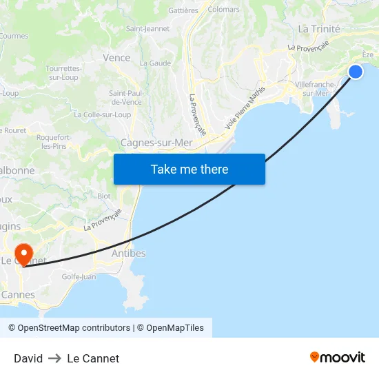 David to Le Cannet map