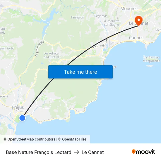 Base Nature François Leotard to Le Cannet map