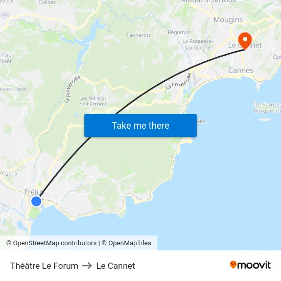 Théâtre Le Forum to Le Cannet map