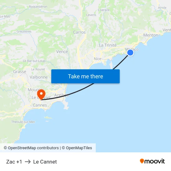 Zac +1 to Le Cannet map
