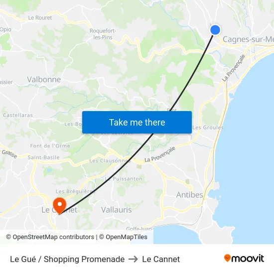 Le Gué / Shopping Promenade to Le Cannet map