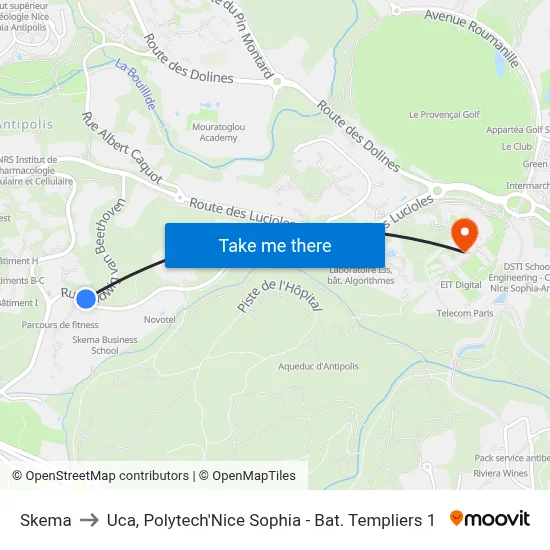 Skema to Uca, Polytech'Nice Sophia - Bat. Templiers 1 map