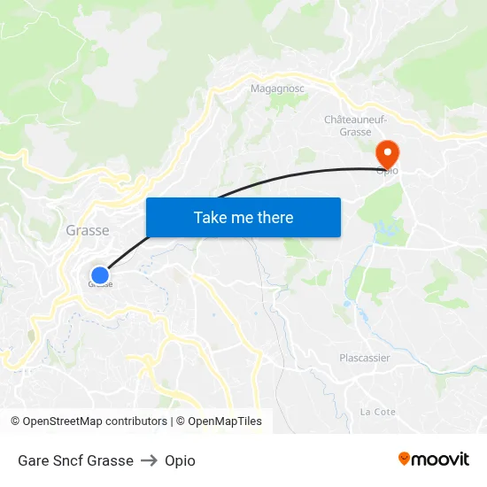 Gare Sncf Grasse to Opio map