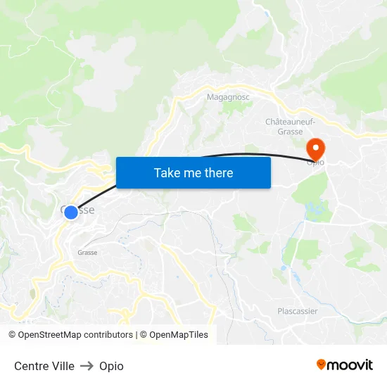 Centre Ville to Opio map