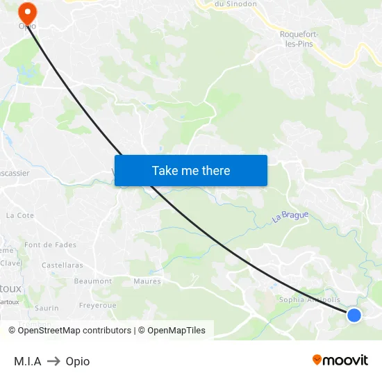 M.I.A to Opio map