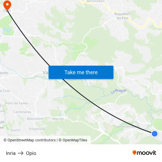 Inria to Opio map