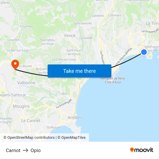 Carnot to Opio map