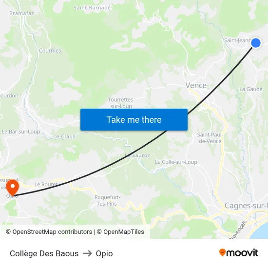 Collège Des Baous to Opio map