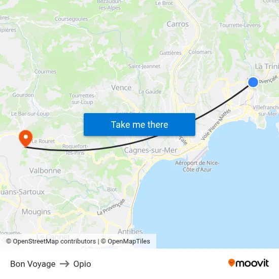 Bon Voyage to Opio map