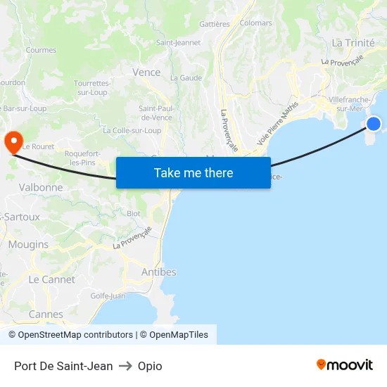 Port De Saint-Jean to Opio map