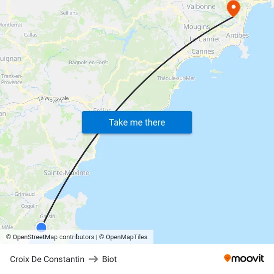 Croix De Constantin to Biot map