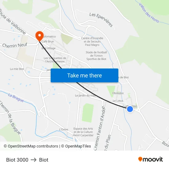 Biot 3000 to Biot map