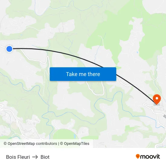 Bois Fleuri to Biot map