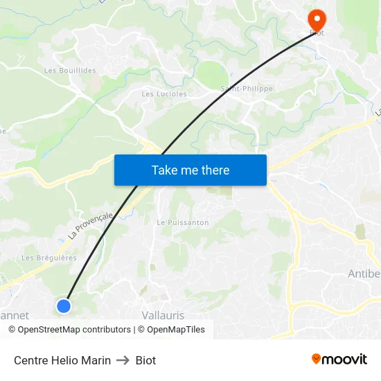 Centre Helio Marin to Biot map