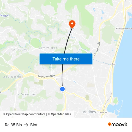 Rd 35 Bis to Biot map