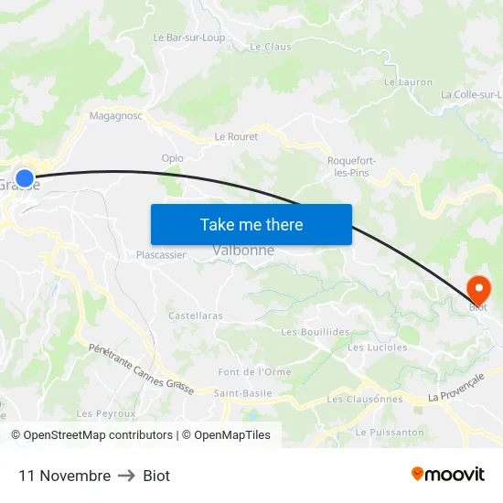 11 Novembre to Biot map